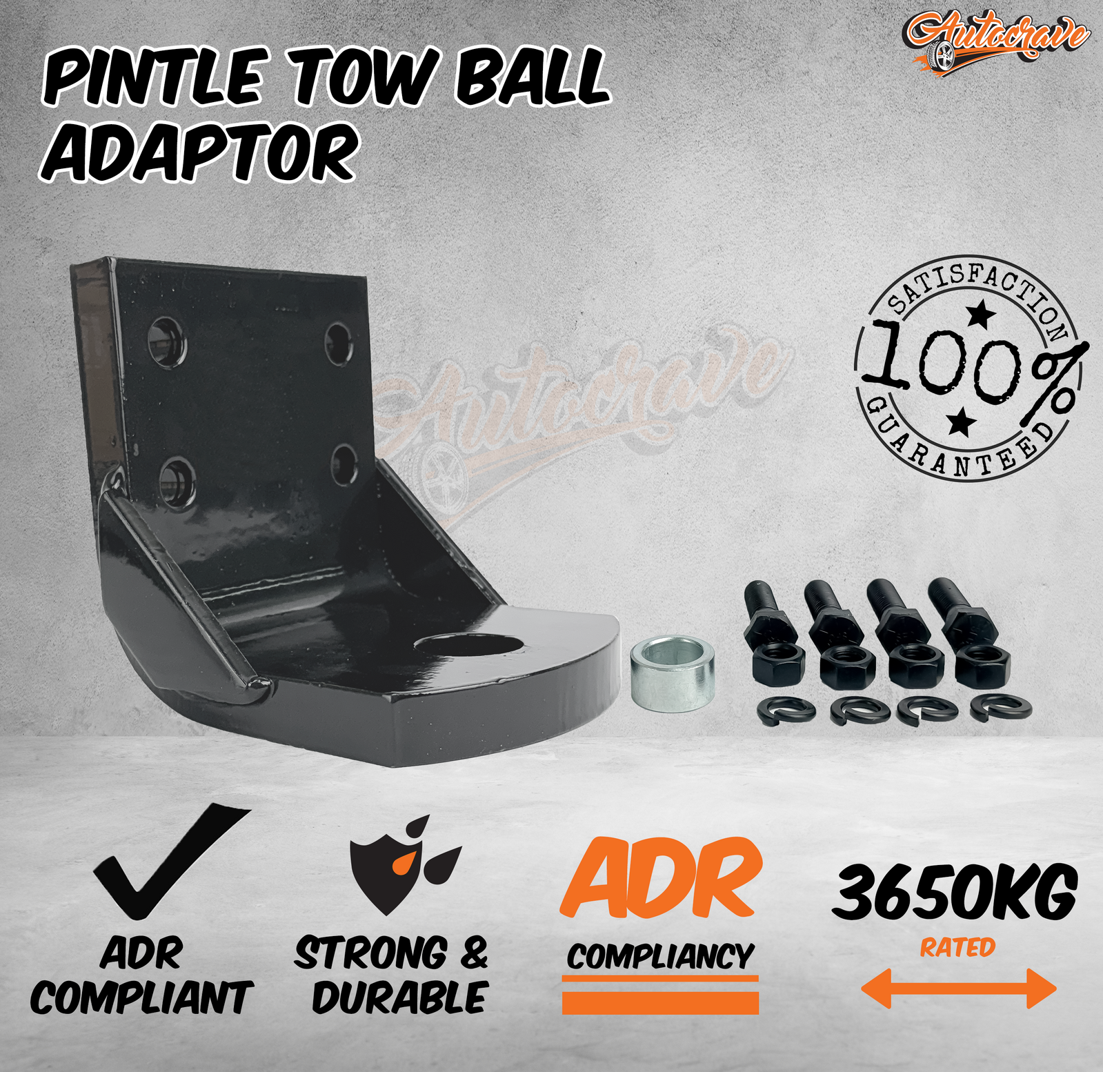 Pintle Receiver Arm Pintle Tow Ball Adaptor 4.5T Attach Pintle Hook Mount Plate