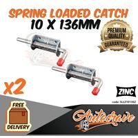 2x Spring Bolt Latch Catch Zinc Plated Truck Trailer Ute Float Railing Tail Gate