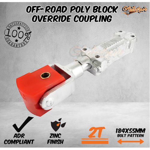 Off-Road Poly Block Override Coupling 2000kg Rated - Zinc Plated | ADR Approved