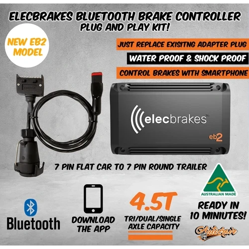 Elecbrakes Electric Bluetooth Brake Controller 7 Pin Round Plug Car Trailer Big