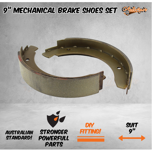 Trailer 9" Mechanical Brake Shoe Left Right Replacement Caravan Backing Plate X1