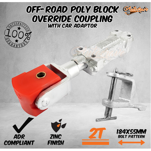 Galvanised Off Road 2T Poly Block Coupling with Car Adaptor | ADR Approved